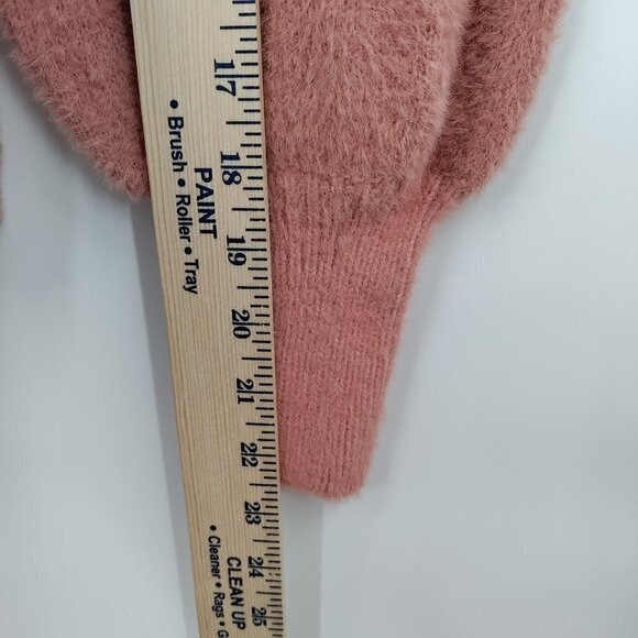 New DRA LA Franco Crop Fuzzy Plush Knit Crop Pullover Sweater Small Women Pink - Picture 8 of 10